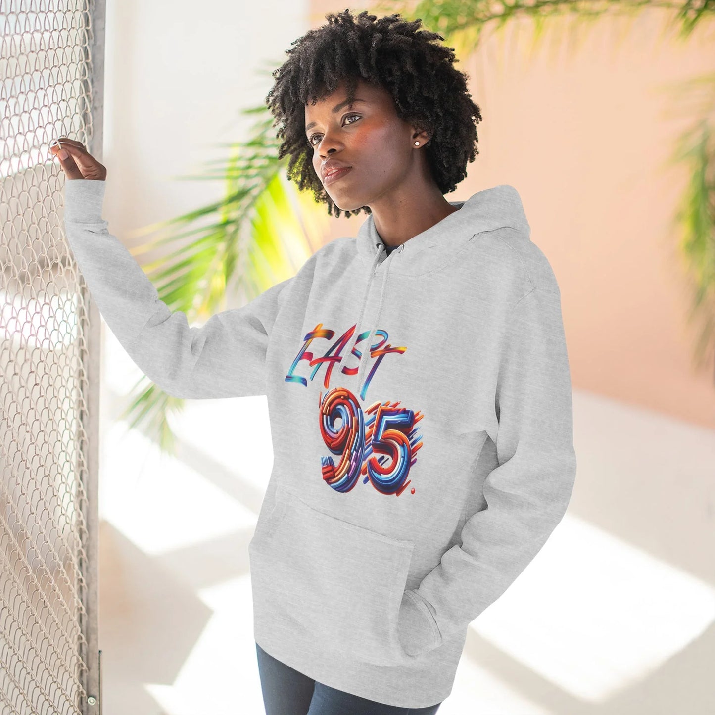 95EAST Colorush Fleece Hoodie — Three-Panel Comfort
