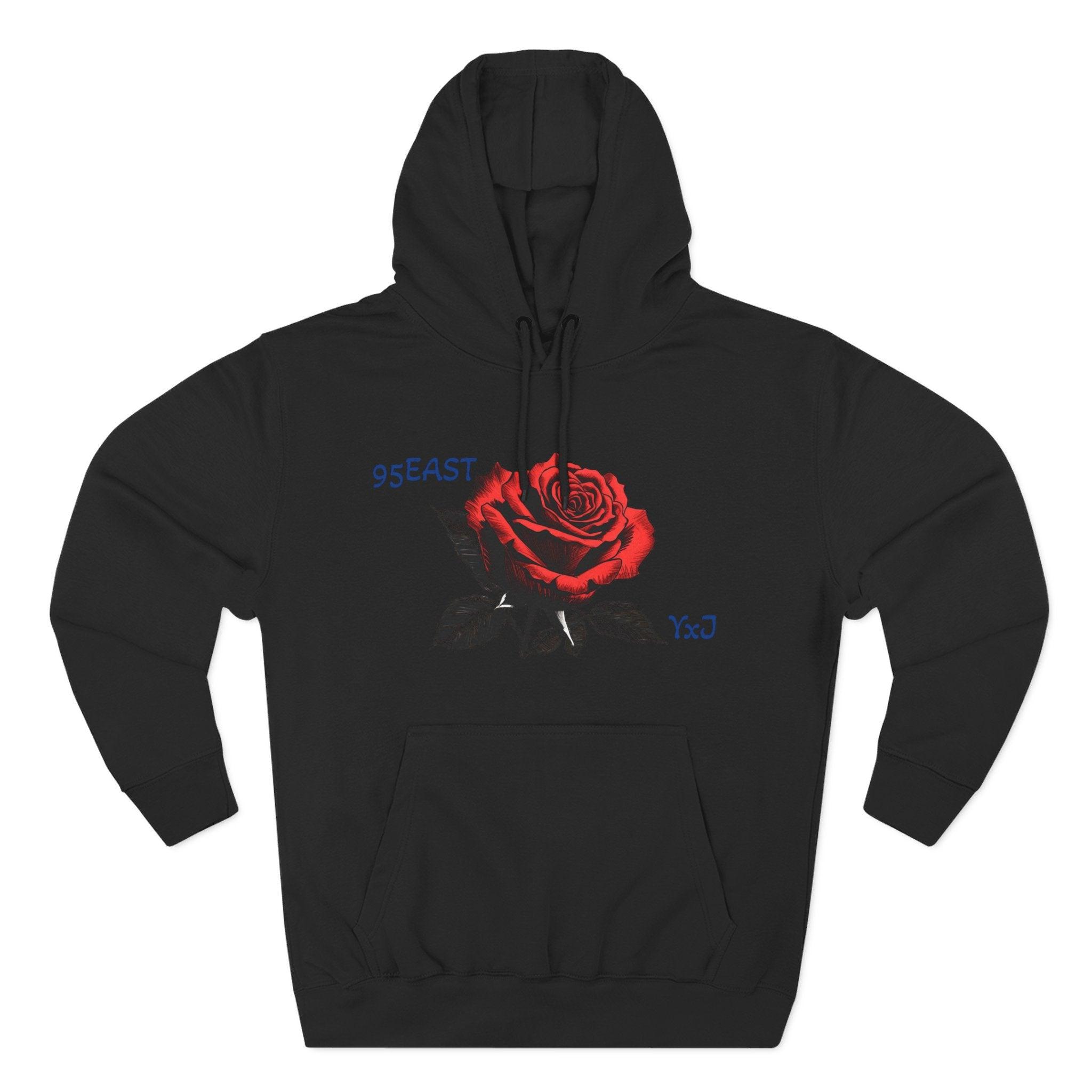 Fleece Hoodie - 95EAST YxJ RED ROSE Design - 95EAST YORKxJERSEY