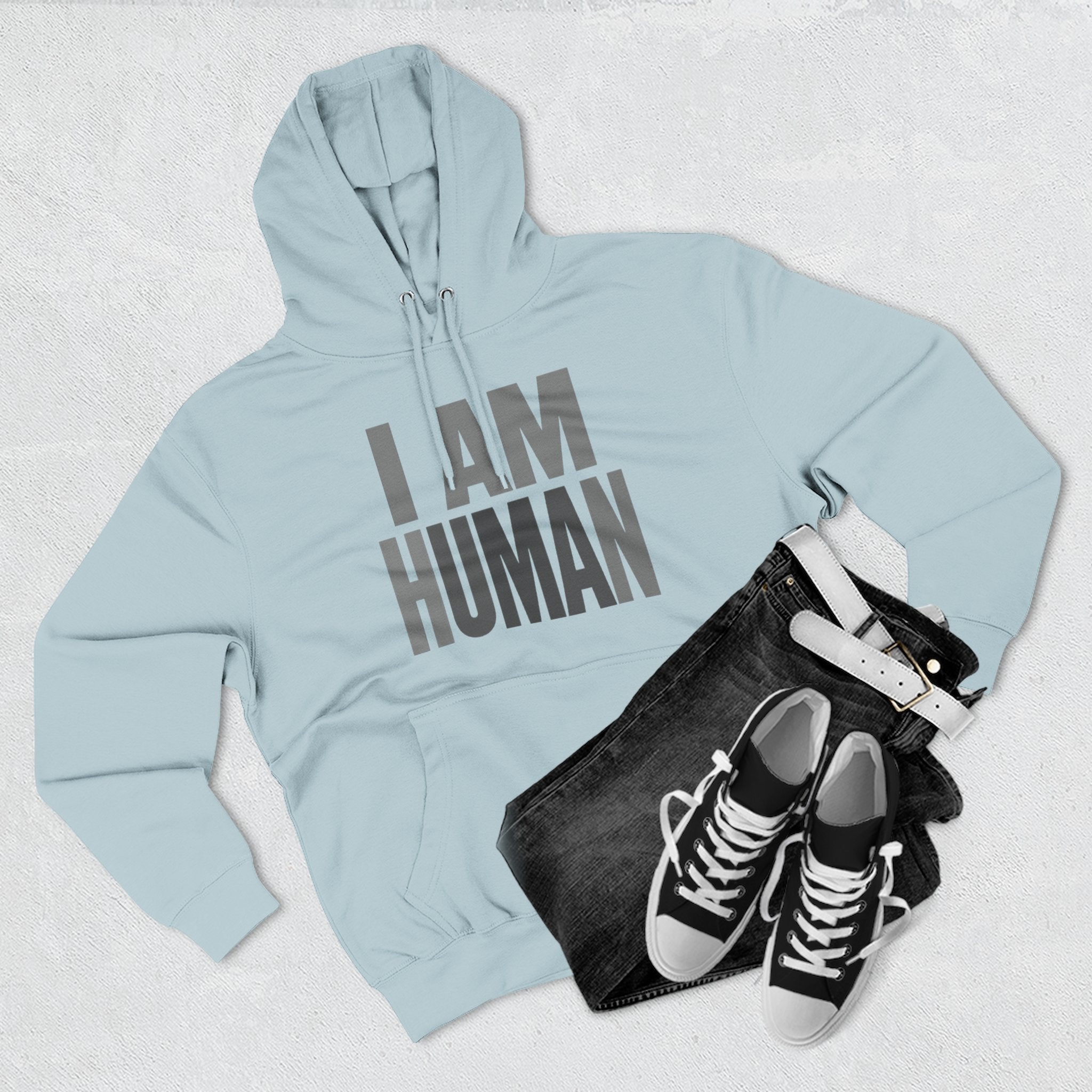 I AM HUMAN Hoodie — Bold Statement Unisex Graphic Pullover