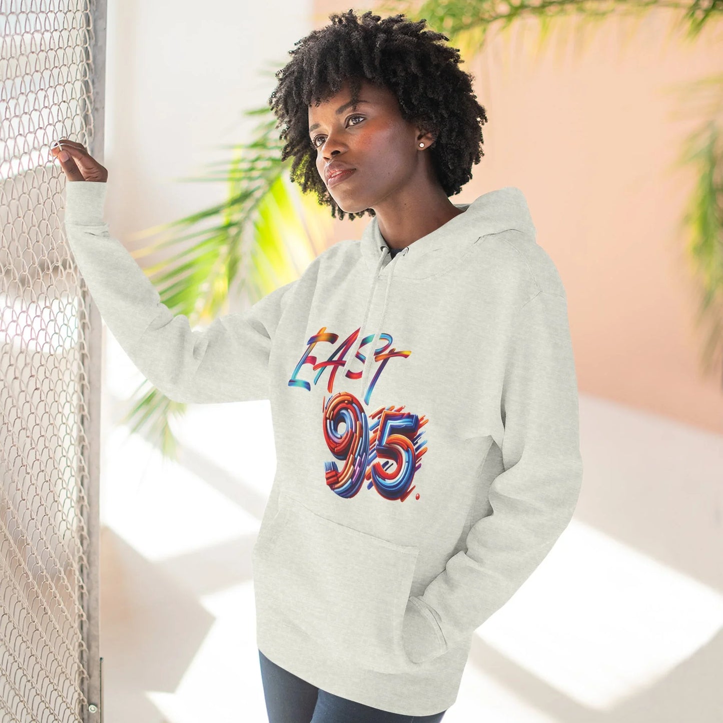 95EAST Colorush Fleece Hoodie — Three-Panel Comfort