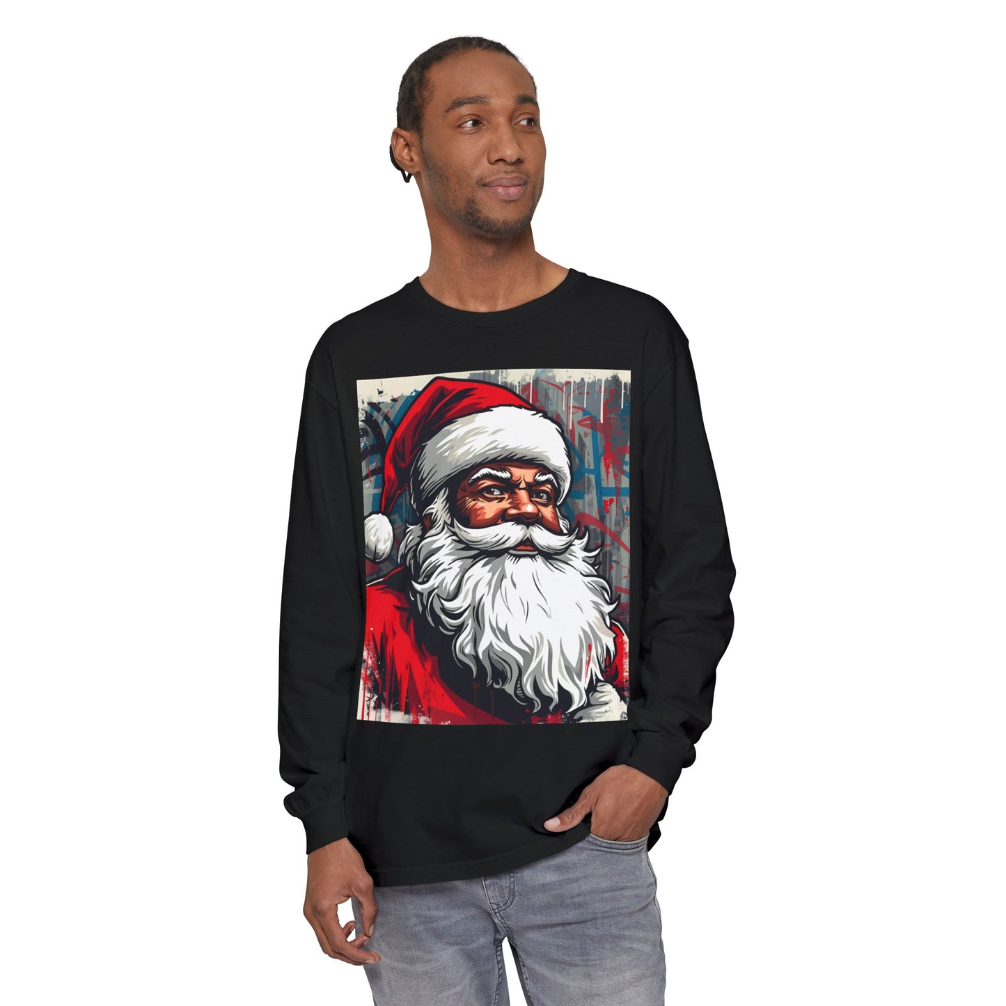 NYC/NJ I-95 Holiday Long Sleeve T-Shirt — Statue of Liberty & Christmas Tree Graphic