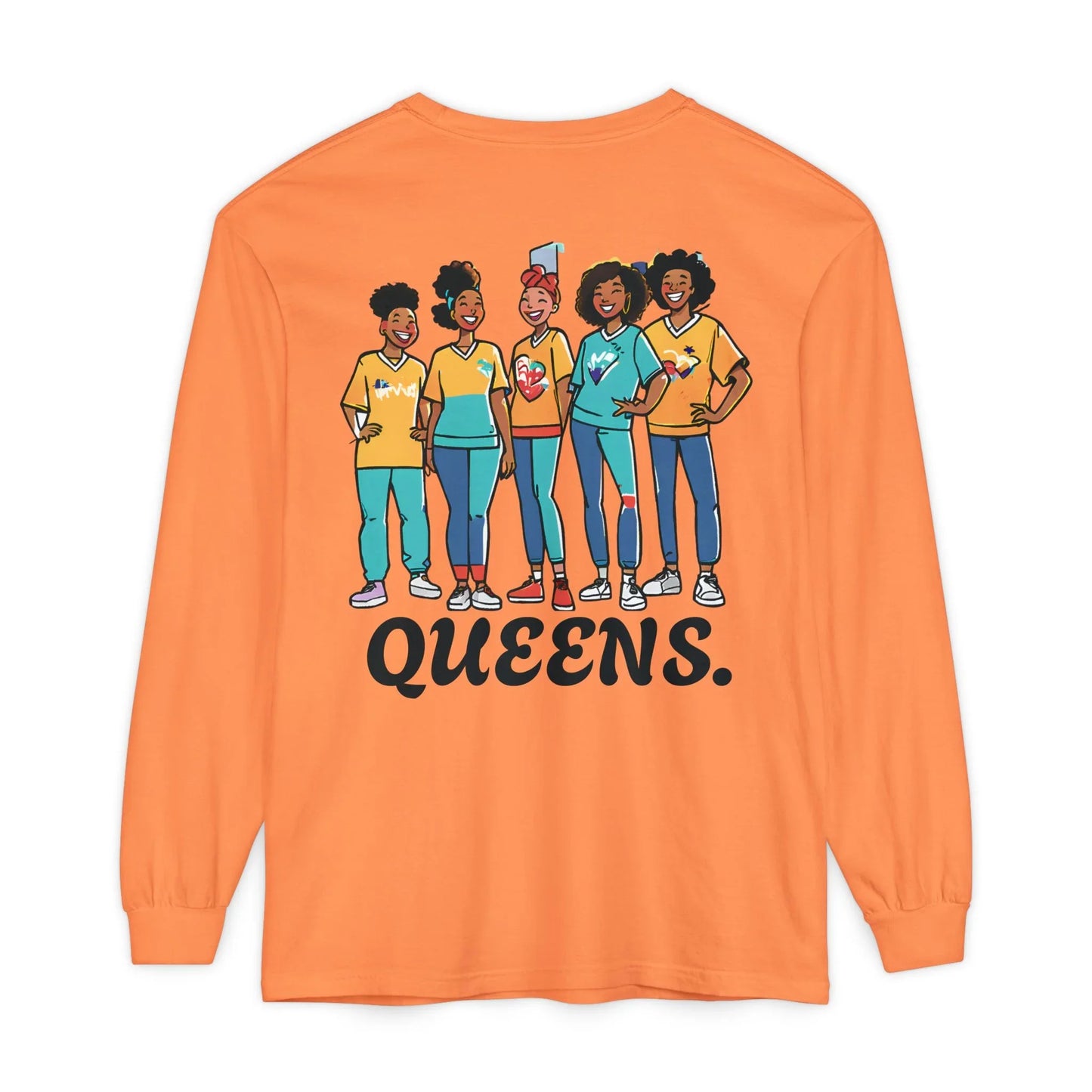 Queens Long Sleeve Tee — Rose & City Skyline Graphic