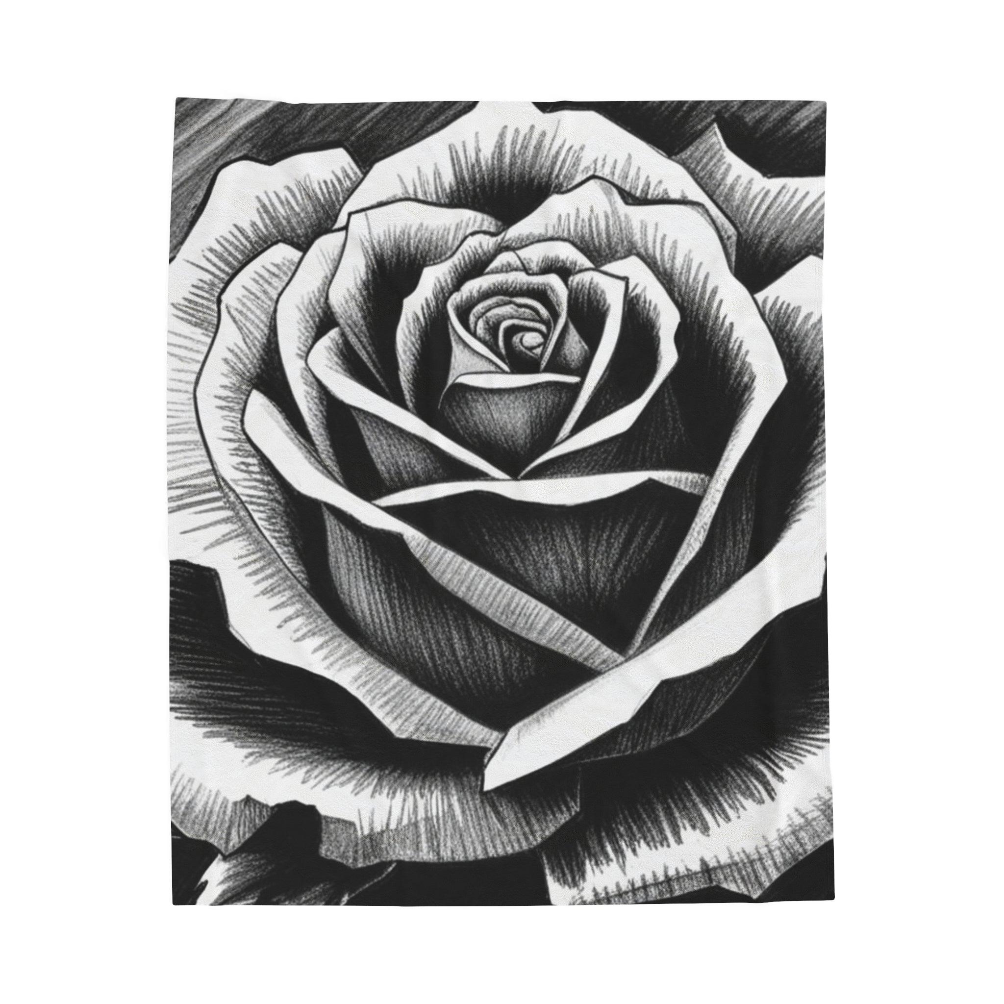 Vintage Sketched Rose Blanket - 95EAST YORKxJERSEY