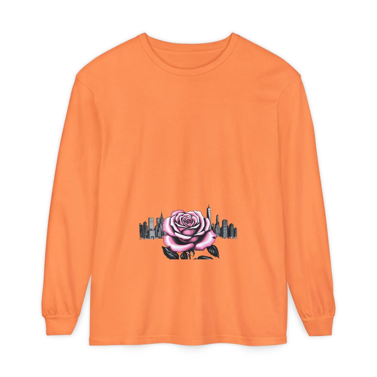 Queens Long Sleeve Tee — Rose & City Skyline Graphic
