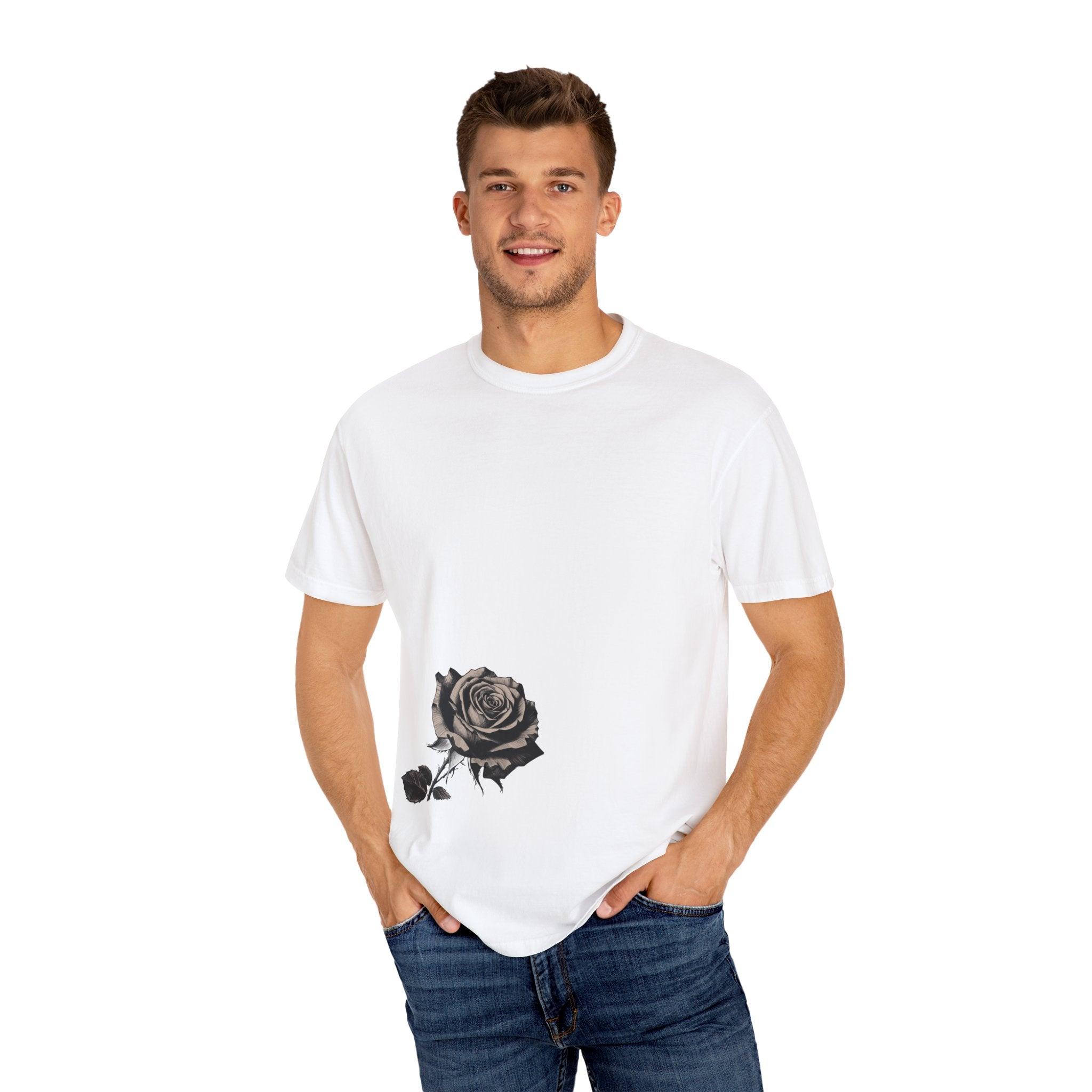 Rose Print T-shirt - 95East Unisex Garment-Dyed Tee - 95EAST YORKxJERSEY