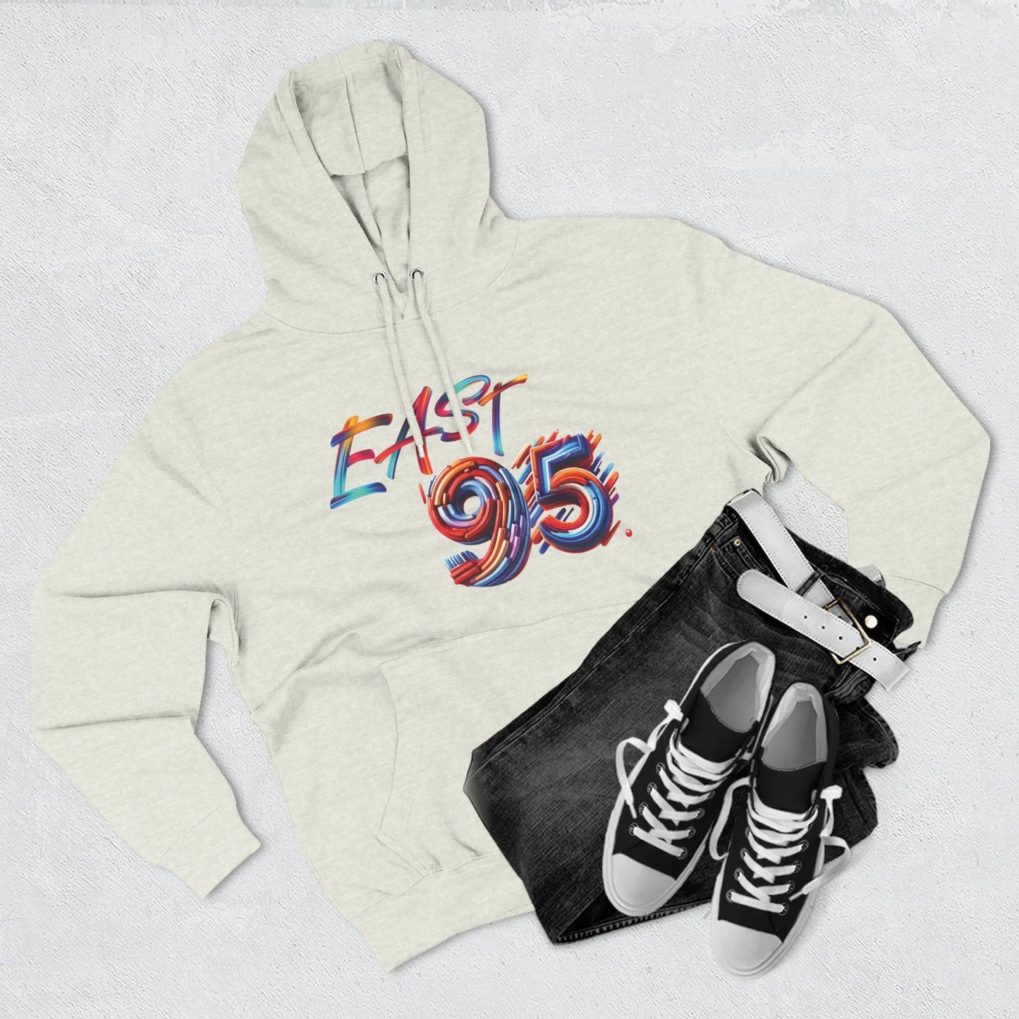 95EAST Colorush Fleece Hoodie — Three-Panel Comfort